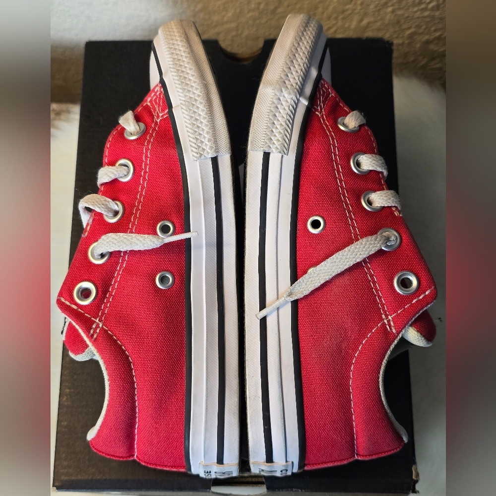 Converse All Star Street Slip On Unisex Kids Classic Red Sneakers - Picture 10 of 16